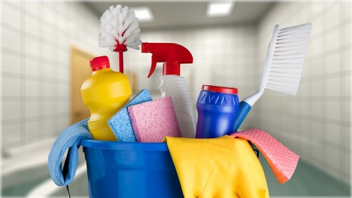 Regular cleaning in a bright and tidy living room