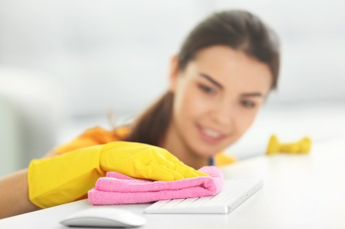 Worker ending the day with a healthy remote work routine
