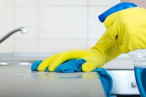 Professional cleaning of shared hallway and staircase