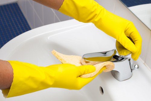 High-access window cleaning with specialized equipment